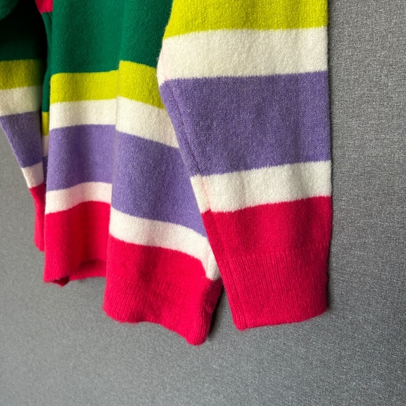 Jodifl size L pull on sweater colorful striped wool blend oversized - Picture 9 of 12